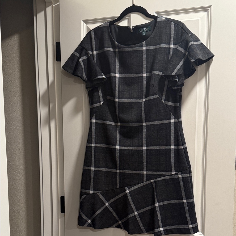Ralph Lauren Black and Gray Asymmetrical Dress